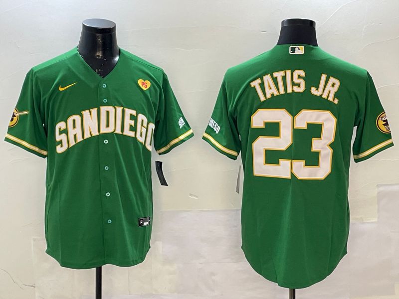 Men San Diego Padres #23 Tatis jr Green Jointly Name Game Nike 2025 MLB Jersey style 5